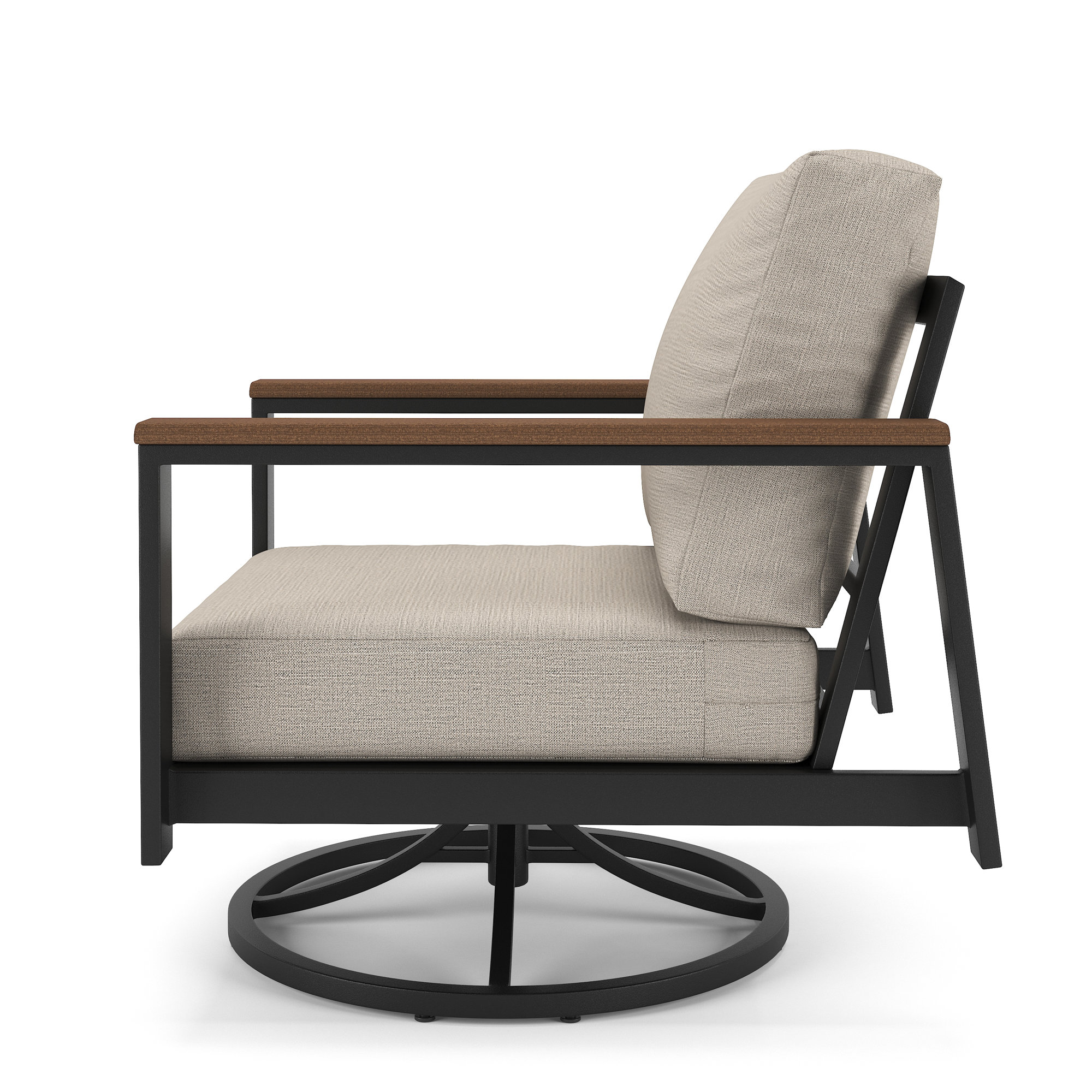 Townsend Outdoor Rocking Metal Chair with Sunbrella® Cushions, Cast Silver Sunbrella®