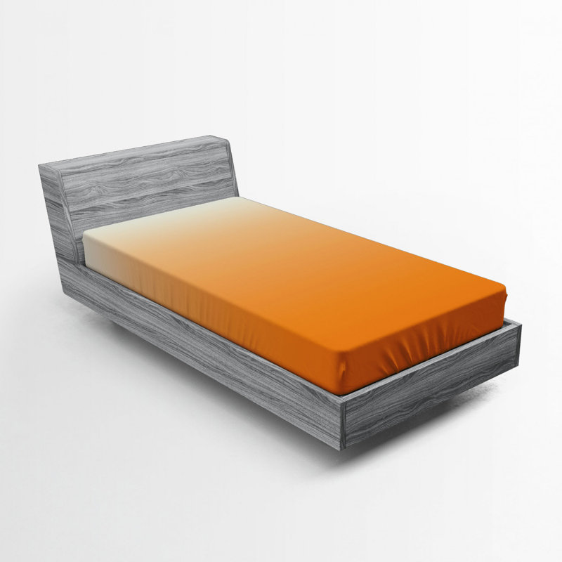 Microfiber Fitted Sheet, Twin XL Fitted Sheet, Orange Solid Color