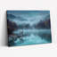 «Wolf in Misty Lake Landscape», ensemble de 1 reproduction d'art sur toile tendue-1098386860