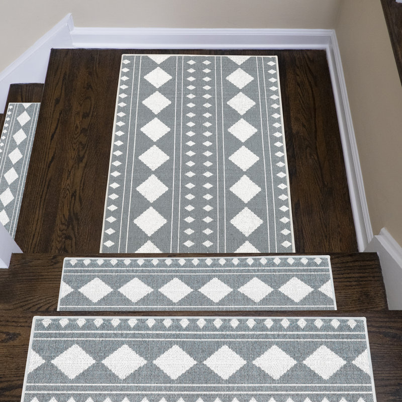 Matthes Non-Slip Geometric Indoor Doormat, Gray