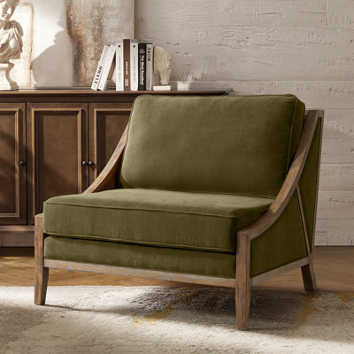 Fauteuil d'appoint en bois massif surdimensionné 37,5 po Theoren