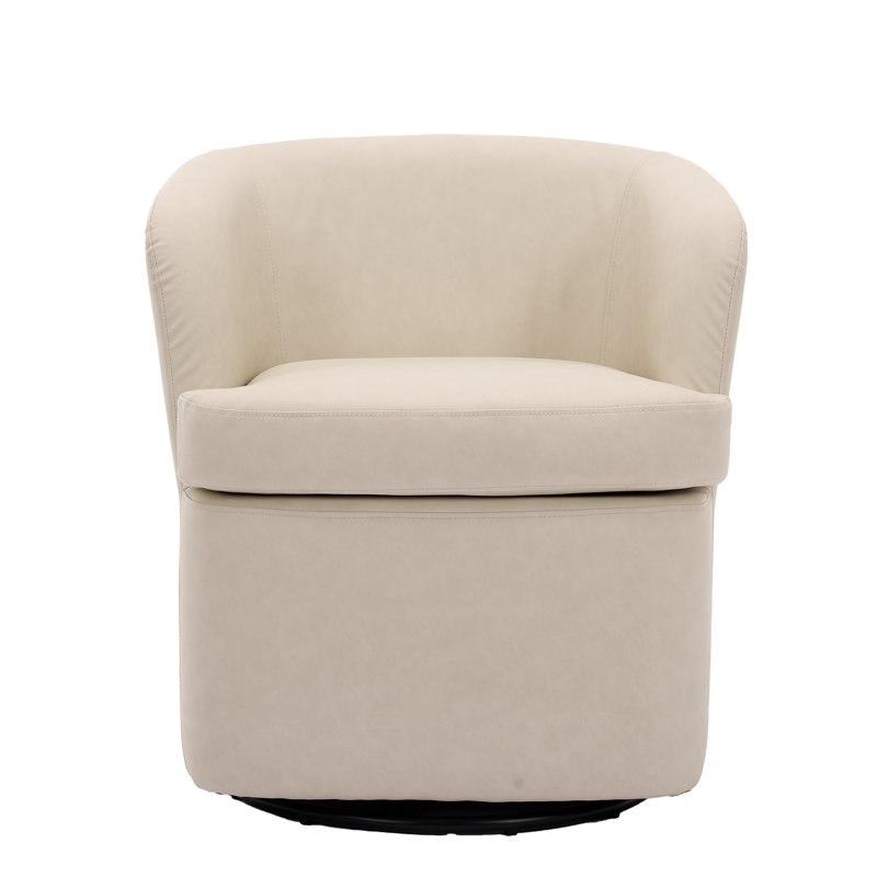 Chaise de salle à manger pivotante en similicuir (ensemble de 4), Beige