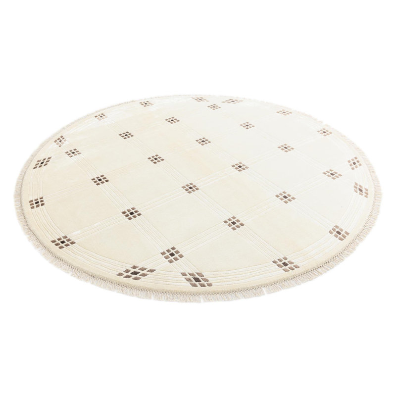 Tapis rond beige clair Outen