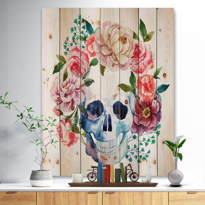 «Skull Bouquet», impression d'art graphique contemporain