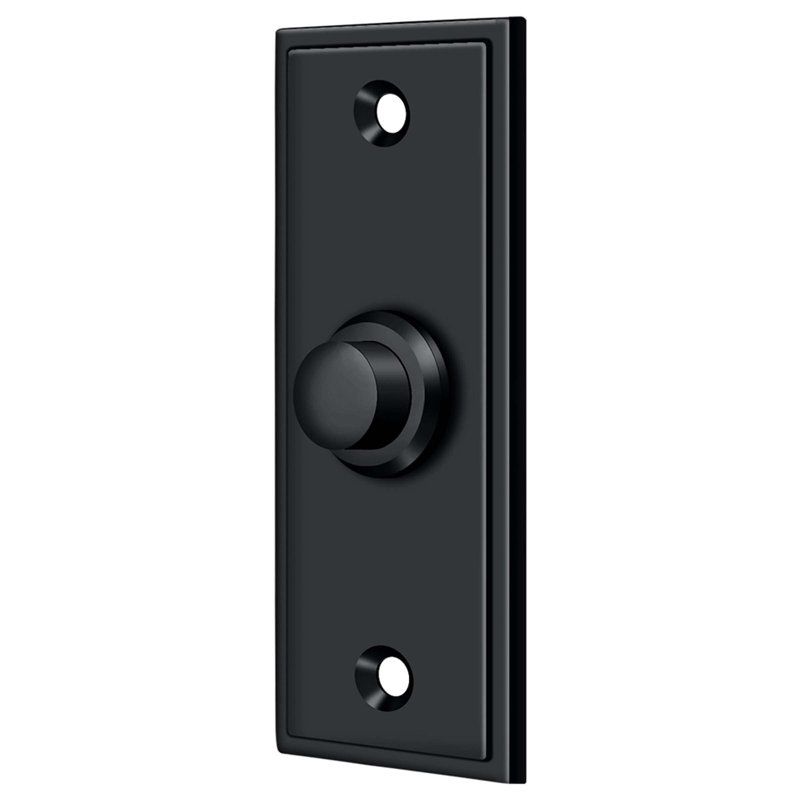 Deltana BBS333U19 Bouton de cloche rectangulaire contemporain en peinture noire, Peinture noire