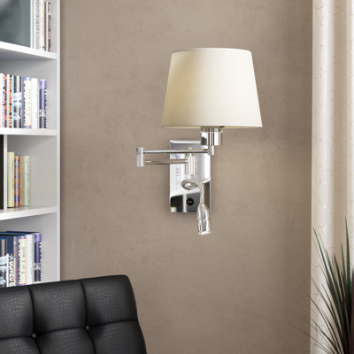 Bras articulé chromé à 2 lumières