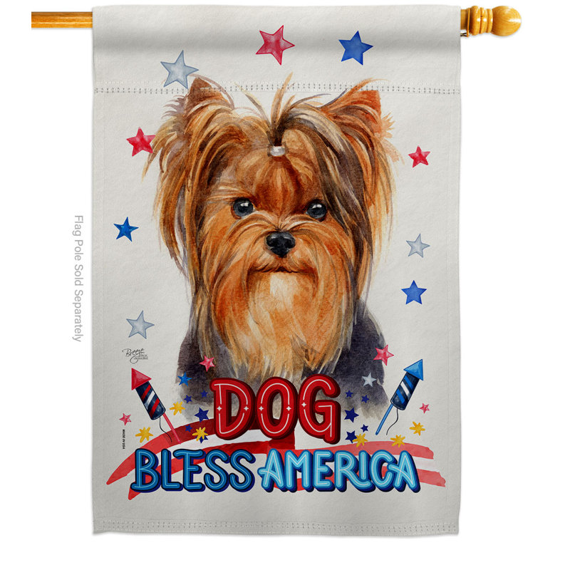 Drapeau de maison patriotique en polyester 40 x 28 pi Yorkie