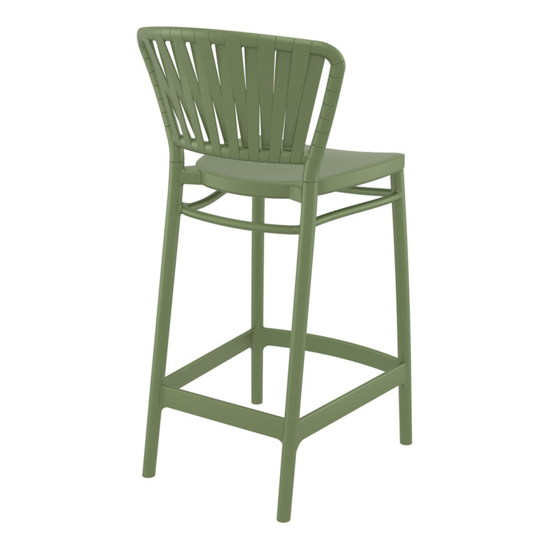 Tabouret de bar d'extérieur Newport, 25.6", Vert olive