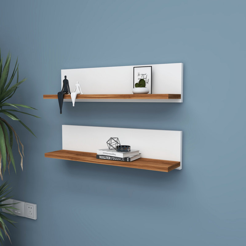 Locelso Floating Shelf, White/Natural