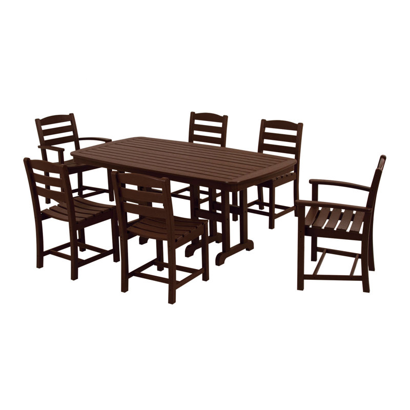 POLYWOOD La Casa Café 7-Piece Dining Set, Mahogany