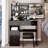 Vanity Table with Sliding LED Mirror, Power Outlet, and Stool-461965887