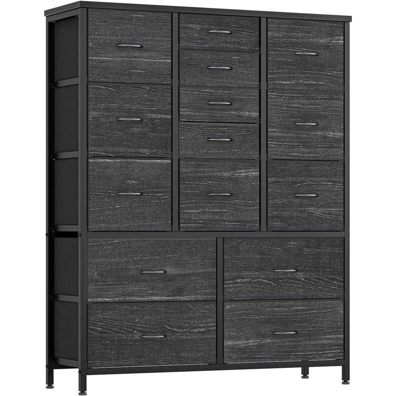 99 cm W Chest of 15 Drawers, Black