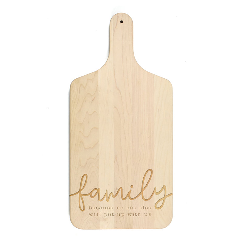 Put Up with Family Paddle Cutting Board, Maple