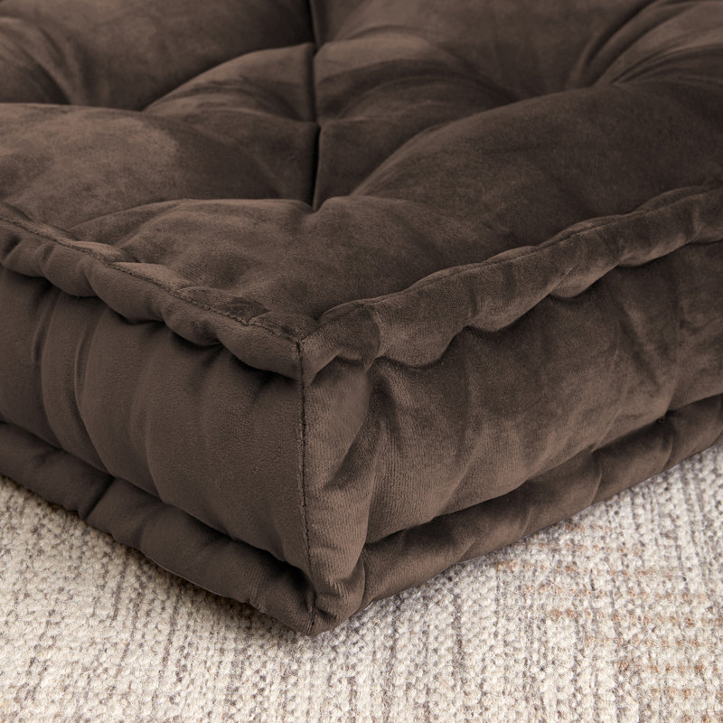 Grand coussin de yoga réversible, Brun
