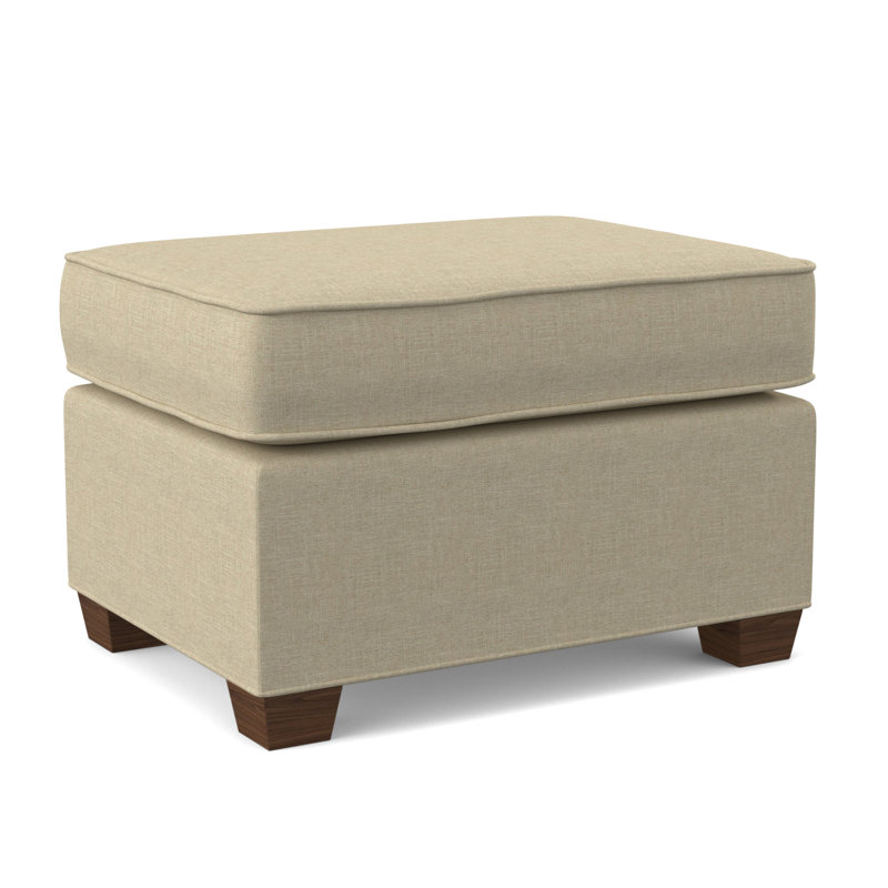 Finn 26" Wide Rectangle Standard Ottoman, Ridgecrest Putty, Montana Walnut