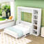 Lit escamotable double avec bureau et bibliothèque, blanc-882040520-959947144-959947146