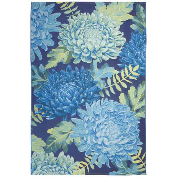 Lark Manor Akera Blue/Green Indoor/Outdoor Rug & Reviews | Wayfair