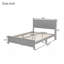 Structure de lit pour grand lit en pin massif avec tête de lit avec porte de grange et rangement sous le lit-582571647