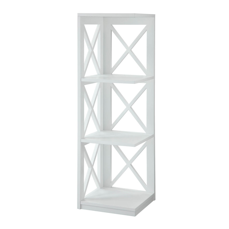 Darek 38.5" H x 12" W Corner Bookcase, White