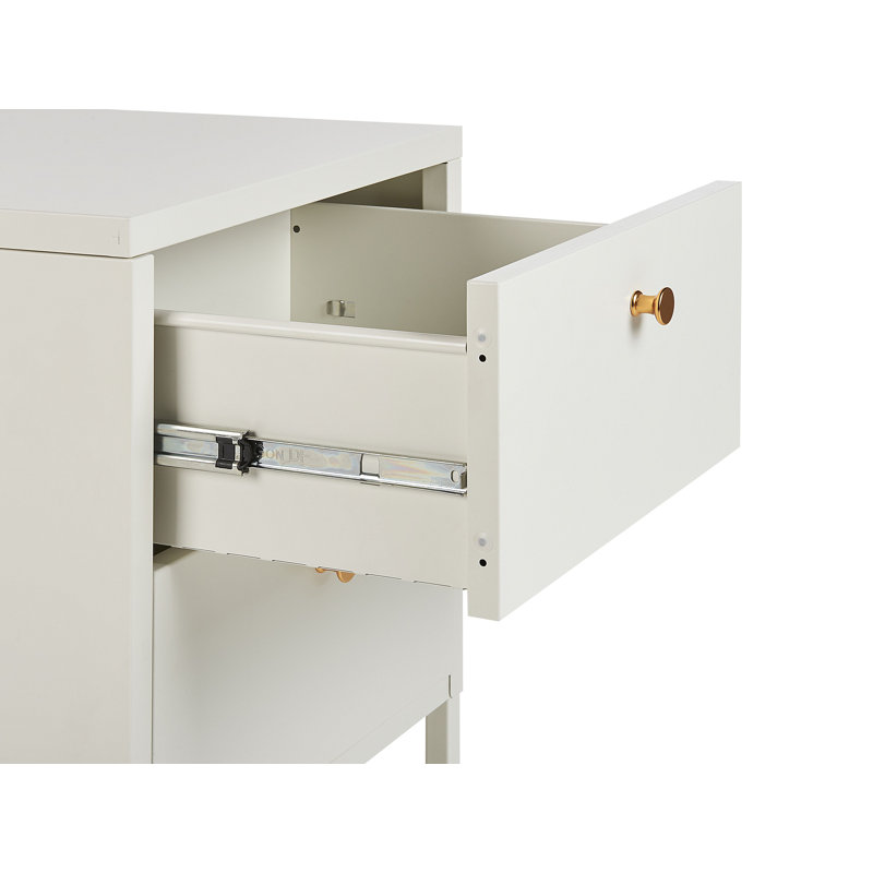 Capsicum 43cm W Steel Bedside Table, White