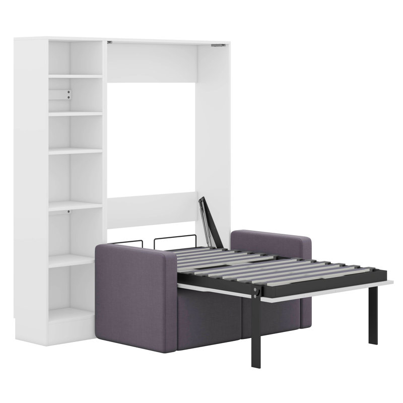 Murphy Bed Wall Bed with Sofa,with Shelves, Twin