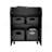Storage Cabinet Lions, Double Door And Casters, Black Wengue Finish