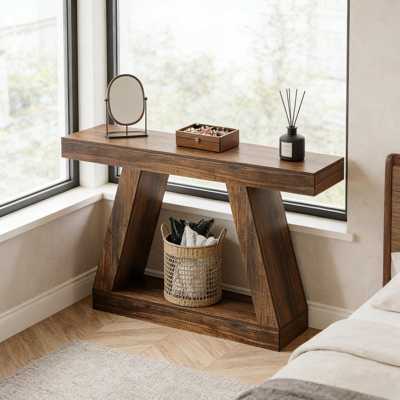 Table de canapé, console, table d'appoint à deux niveaux Vintage