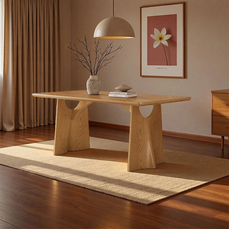 Bundella Modern rectangular desktop durable dining table, 29.52"H x 59.05"L x 31.49"W