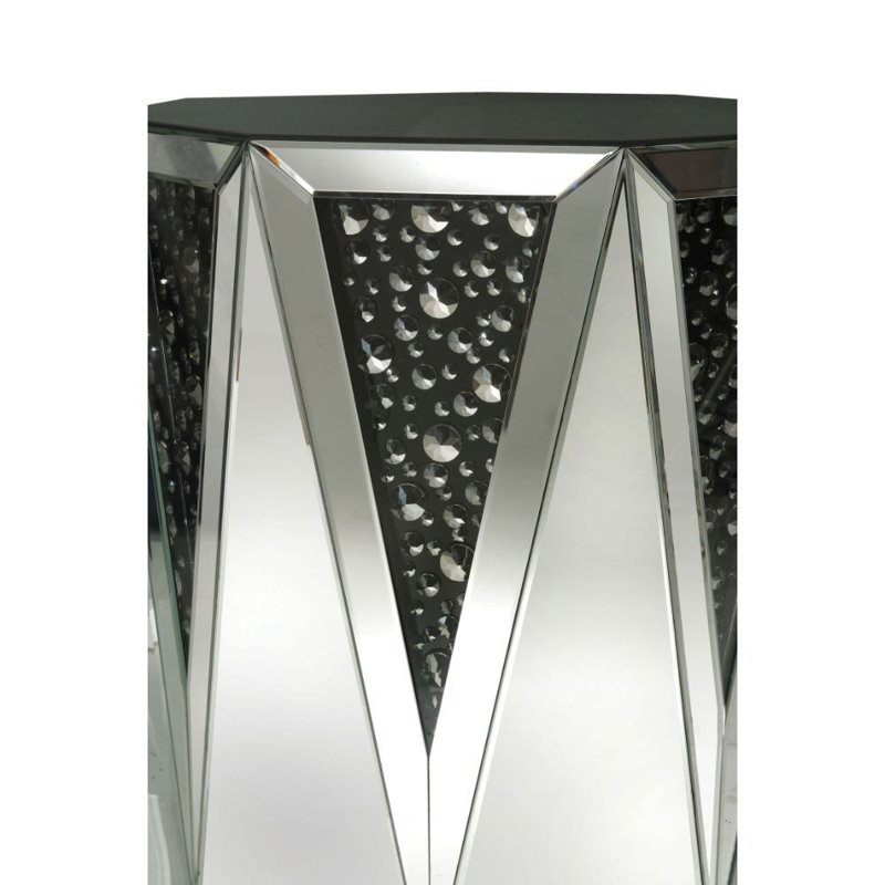 Table de bout octogonale à miroir supérieur Baez