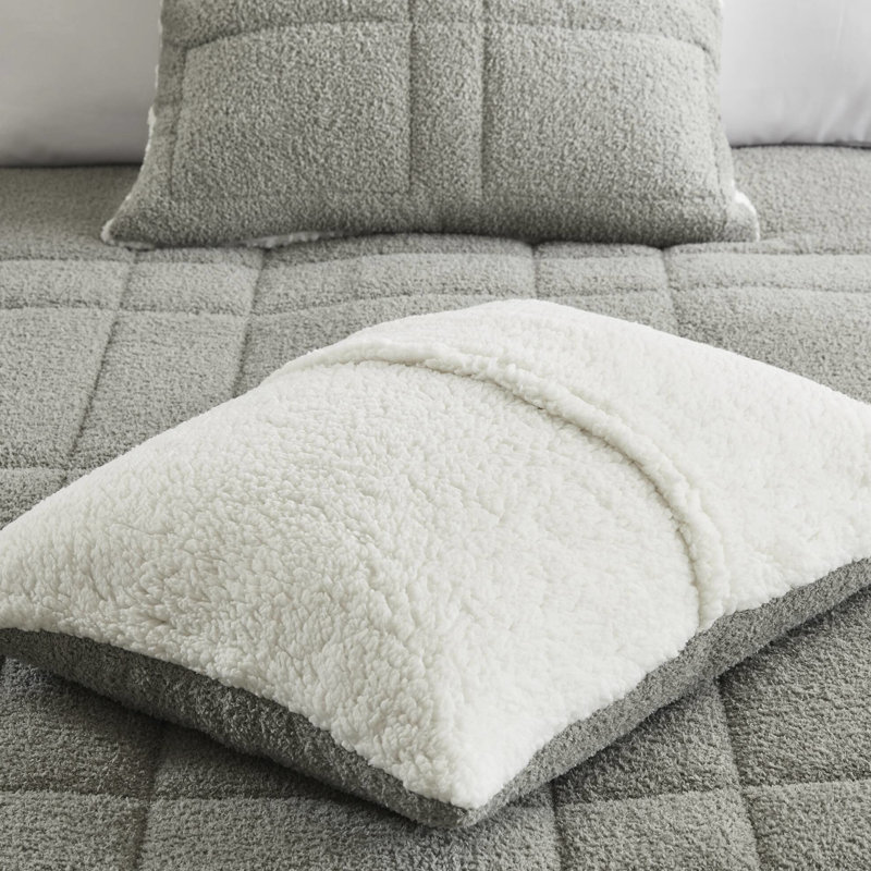 Édredon très grand, gris, simili et tissu, matériaux de literie gris élégants, rembourrage 100%