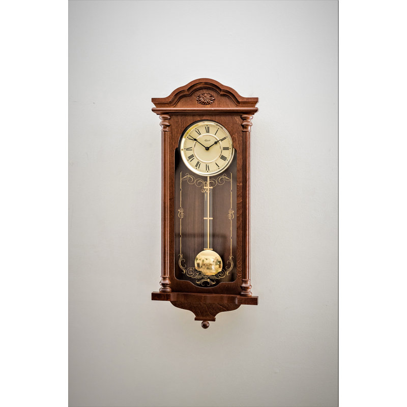 Wood Wall Clock, Walnut Brown