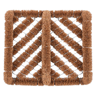 63 Natural Coir Scraper Door Mat - 35cm x 30cm