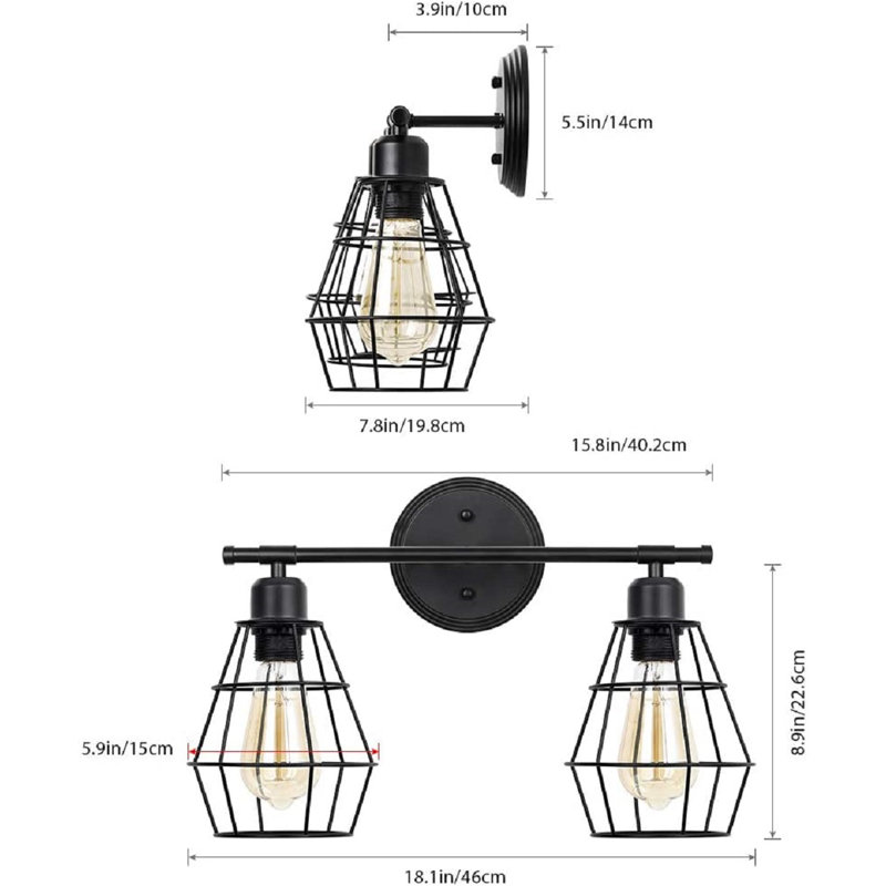 Éclairage pour salle de bain 2 lumières Markovich