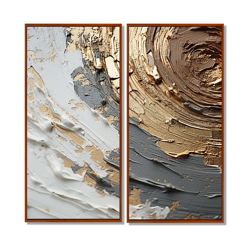 Radiant Revolve Modern Gold Spiral II - impressions sur toile dorées modernes, H 40 po x l 40 po, Brun