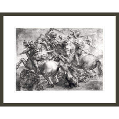 La Bataille d'Anghiari d'après Léonard de Vinci (1452-1519) par Peter Paul Rubens, impression giclée encadrée