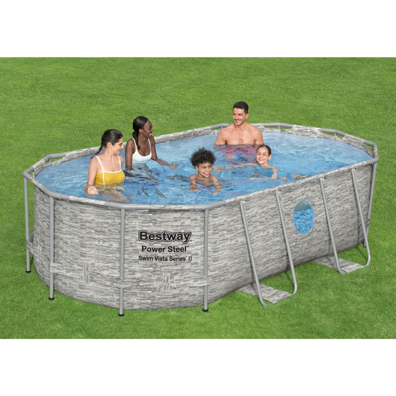 Bestway Power Steel Oval Above Ground Pool Set with Filter and Pump