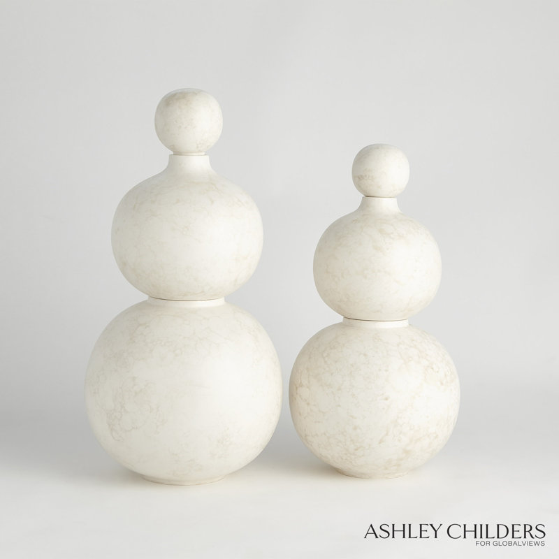 Bubble Stacking Vase-Ivory-Sm, 21.5" H x 11" W x 11" D