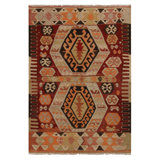 One-of-a-Kind 3'4" X 4'5" Flatweave Area Rug