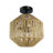 Wrightson Rattan Semi Flush Mount Bohemian Ceiling Light 11In Dimmable Lighting Fixture