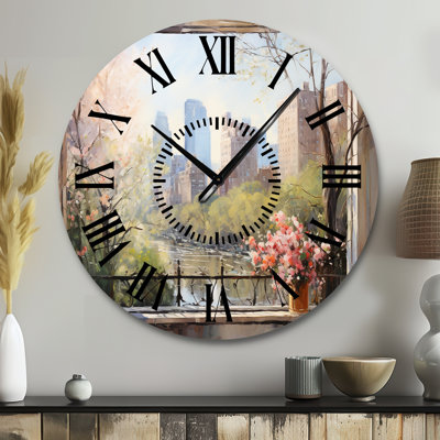 New York Central Park Window Views III - New York City Black Face Wall Clock