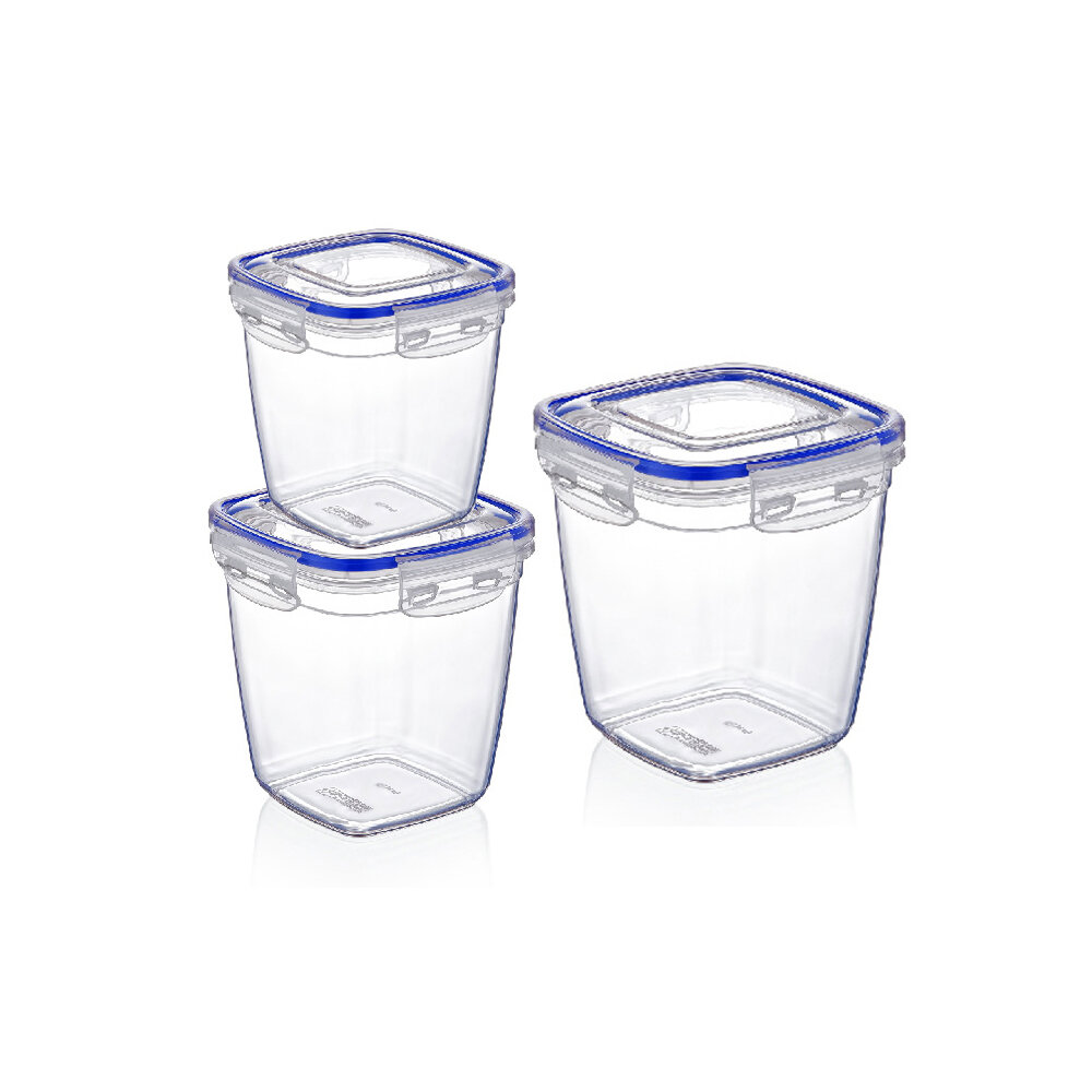 Superio Sealed Food Storage Container - Set of 3 Rectangular Shape