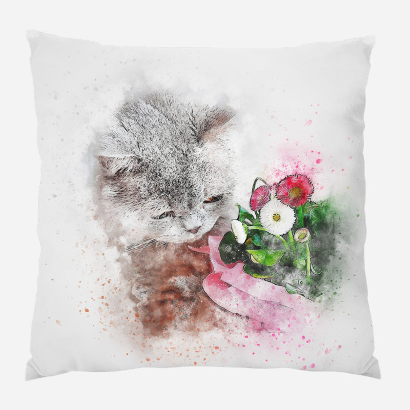 Housse et insert de coussin carré Dreketi, Microsuède, Intérieur
