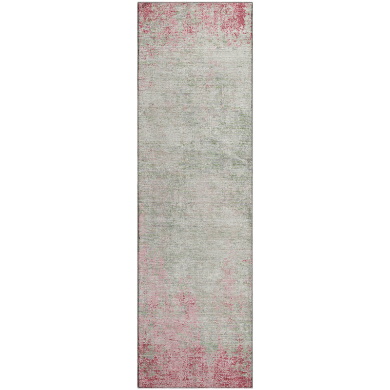Premium Machine Washable Prisco Pink Rug, Runner 2'3" x 7'6"
