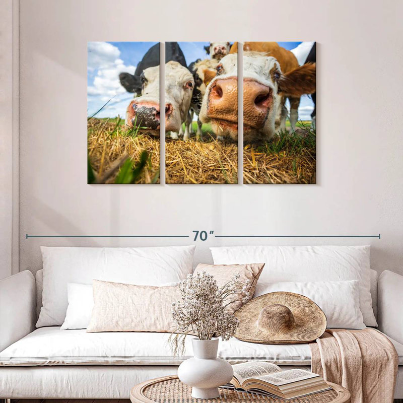 Vaches curieuses Brampt, H 28 po x l 45 po