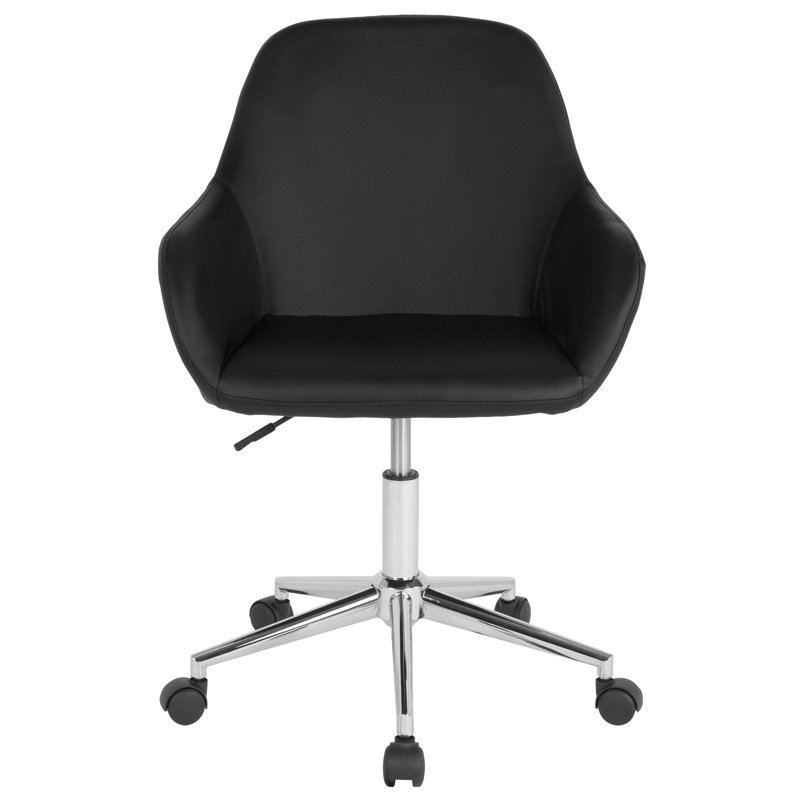 Black LeatherSoft Mid-Back Ergonomic Swivel Task Chair