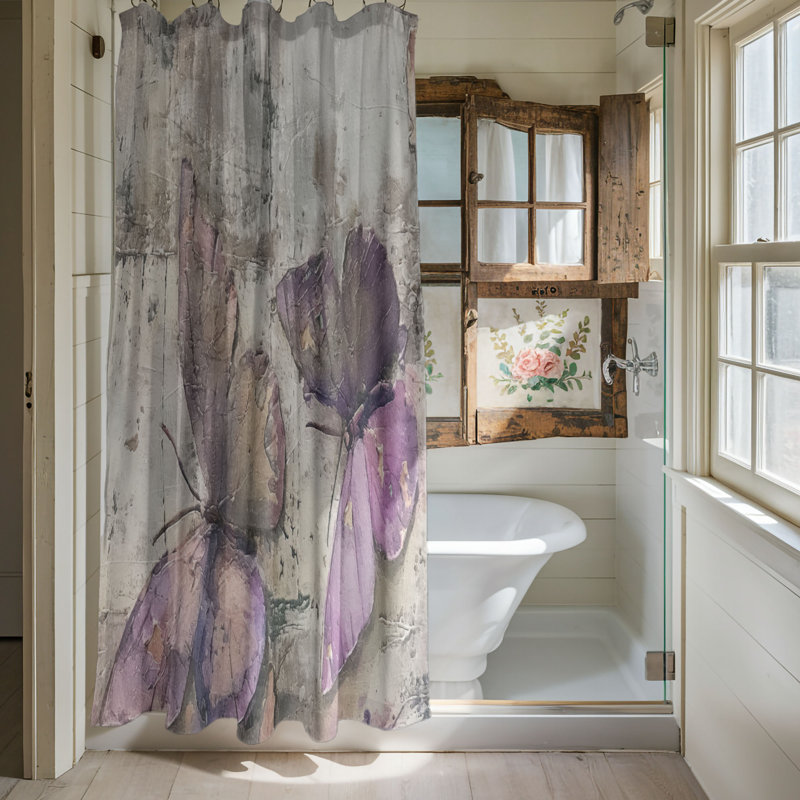 Tibbits Floral Shower Curtain, 74"H x 71"W