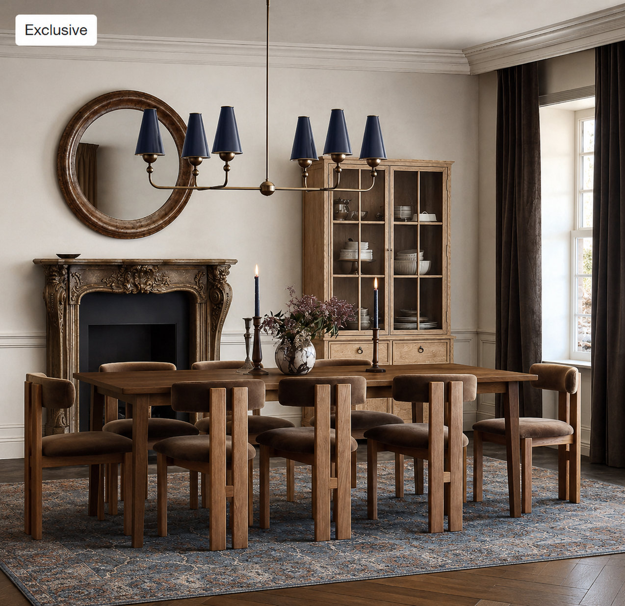 59" Extendable Walnut Dining Table