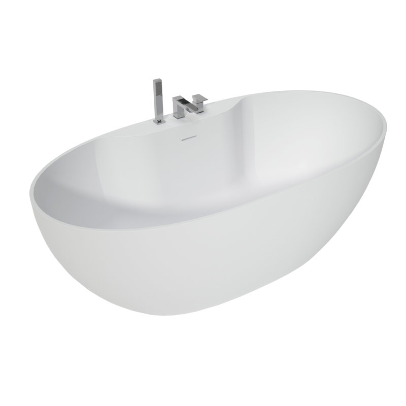 Baignoire profonde à surface solide expérience de salle de bain minimaliste