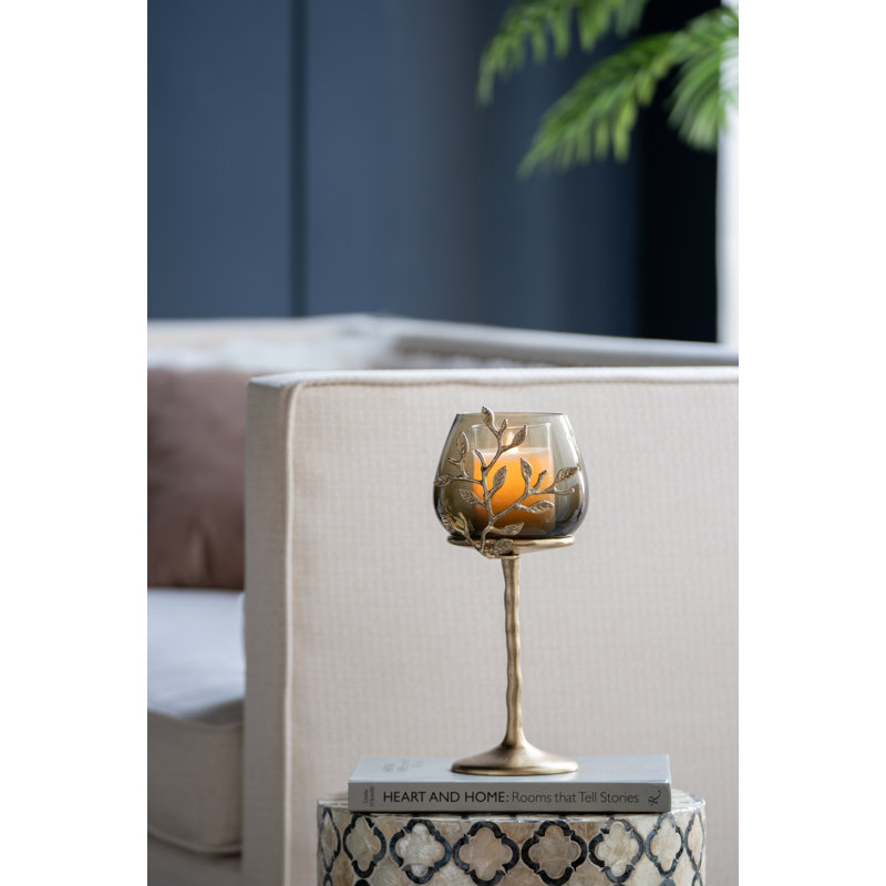 Hurricane de table en verre, H 13 po x l 5,5 po x P 6 po