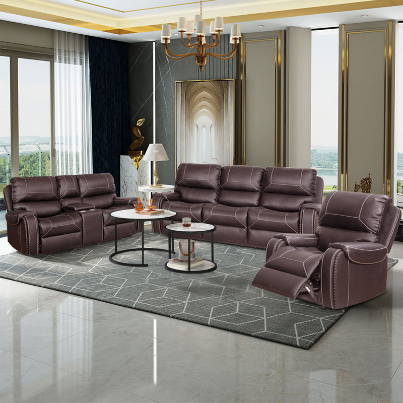 Canapé inclinable moderne en similicuir pour salon